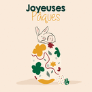 Lapin endormi sur un œuf décoré de Pâques